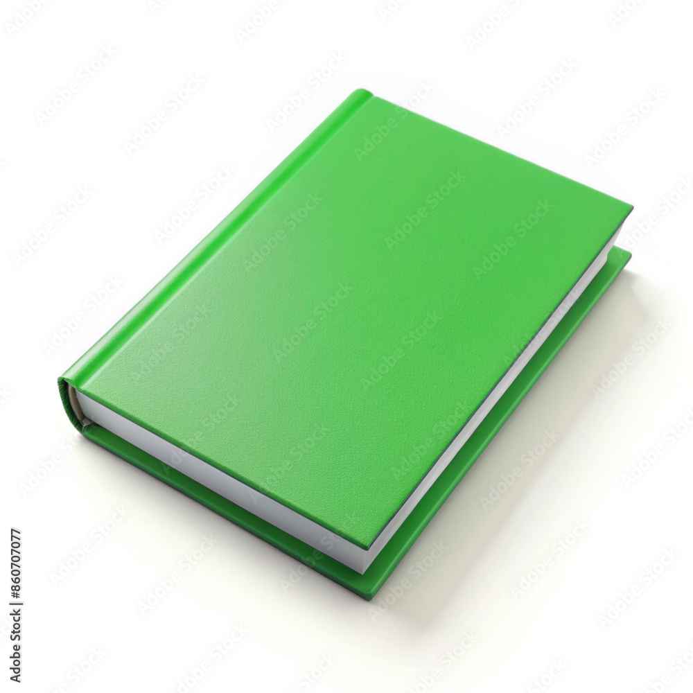 Green Book Mockup on White Background: Minimalist Design Concept Green Book Mockup on White Background: Minimalist Design Concept