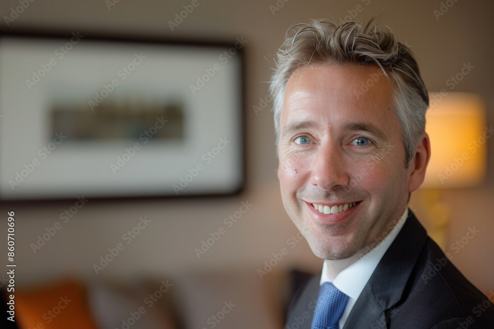 Portrait of a middle-aged gay business leader in a luxurious office setting Portrait of a middle-aged gay business leader in a luxurious office setting