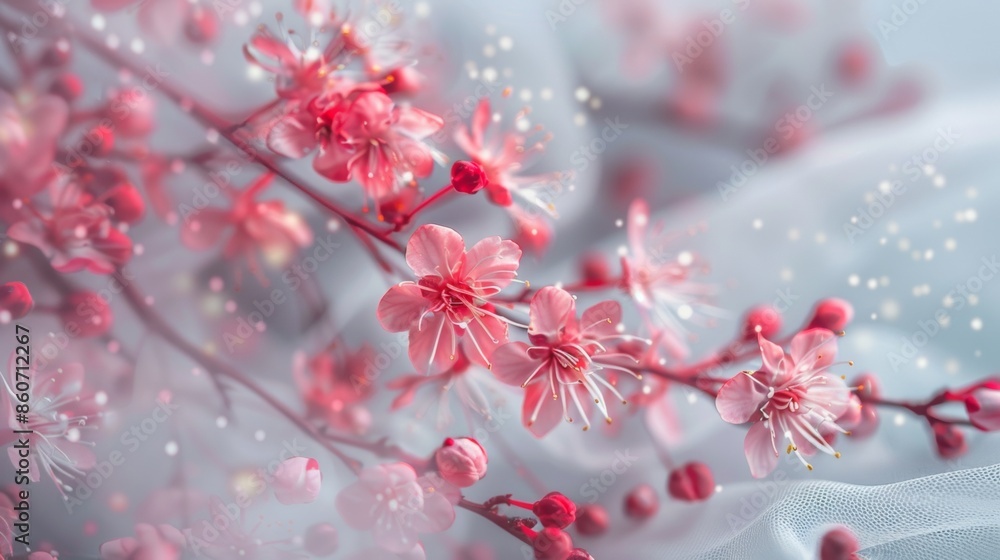 Close-Up of Pink Cherry Blossoms in Bloom Close-Up of Pink Cherry Blossoms in Bloom