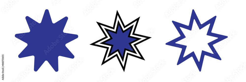 Obraz premium Bahai icon set.