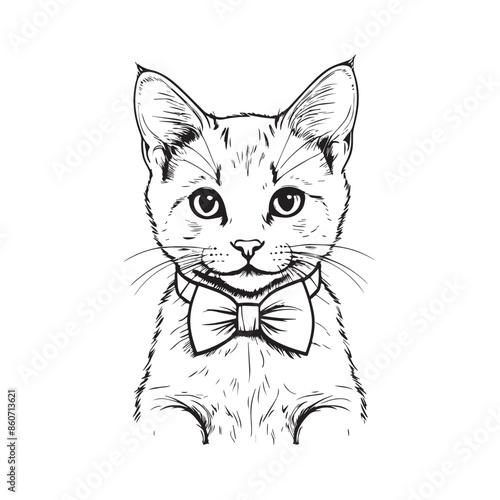 Cute kitty vectrot illustraion with wite background