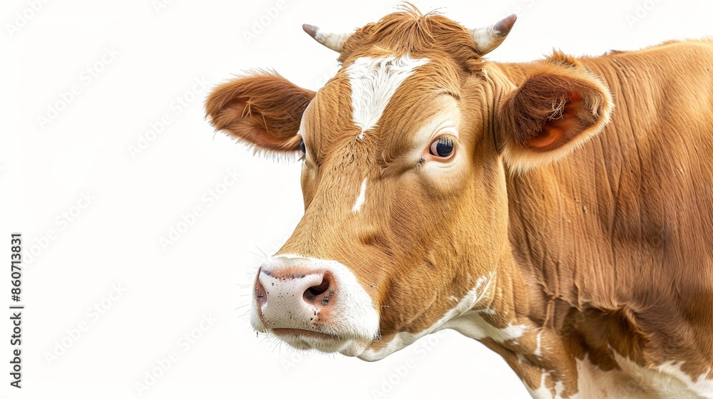 Farm cow isolated on white wallpaper background Farm cow isolated on white wallpaper background