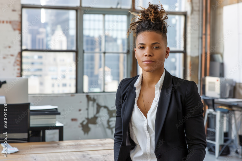 Portrait of a young bisexual business leader in a high-end financial firm Portrait of a young bisexual business leader in a high-end financial firm