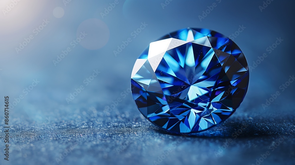 Close-up of a Brilliant Sapphire Gemstone with Deep Blue Hues Close-up of a Brilliant Sapphire Gemstone with Deep Blue Hues