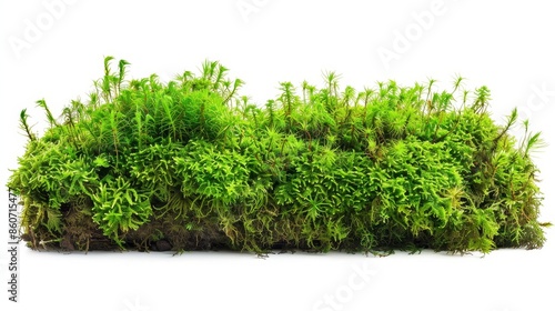 Green moss grass swamp isolated on white wallpaper background 