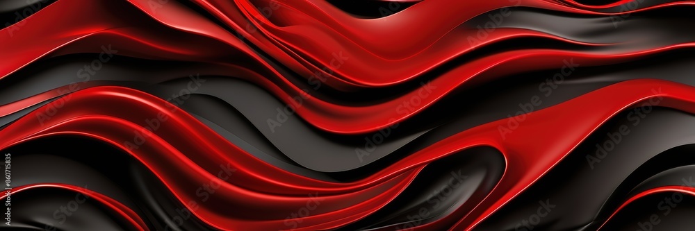 Abstract black red wavy wide background Abstract black red wavy wide background