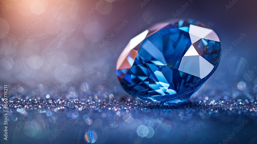 Close-up of a Brilliant Sapphire Gemstone with Deep Blue Hues Close-up of a Brilliant Sapphire Gemstone with Deep Blue Hues