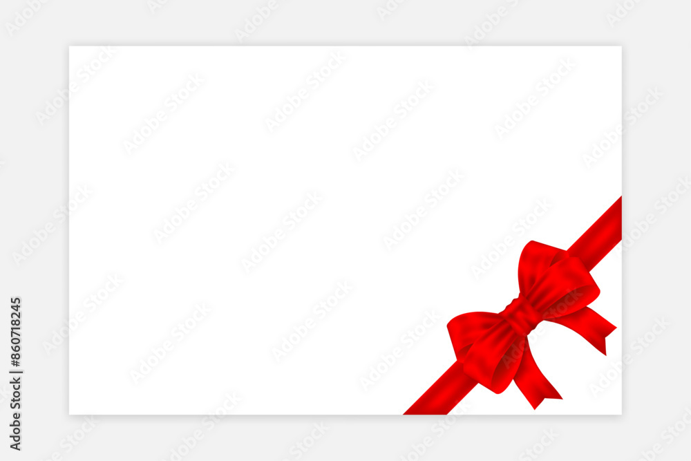Gift card mockup with red ribbon 3 Gift card mockup with red ribbon 3