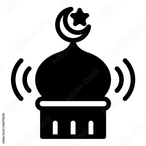 Photos azan  glyph  icon vector illustration isolated on white background