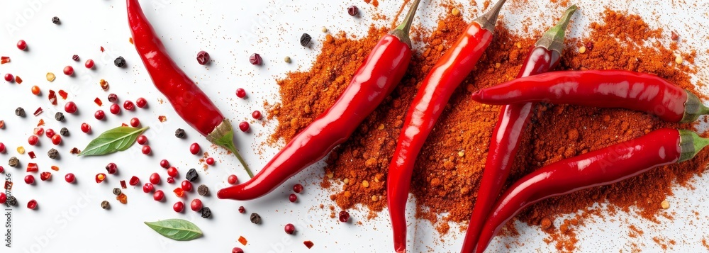 Chili red spicy paprika pepper isolated on white wallpaper background Chili red spicy paprika pepper isolated on white wallpaper background