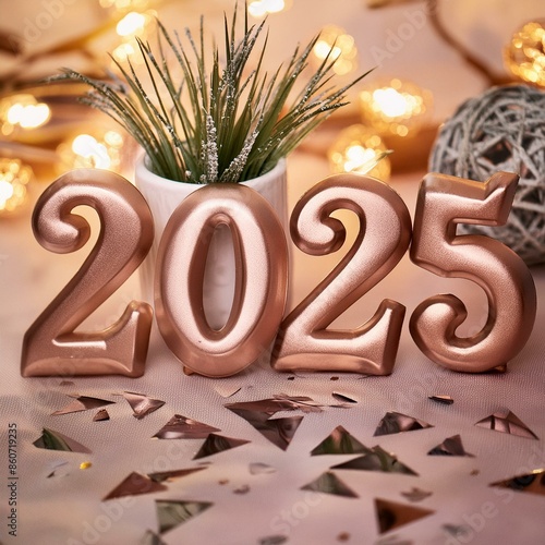 Celebrate 2025 Shimmering 3D Text and Party Proppers for the Perfect Bash photo