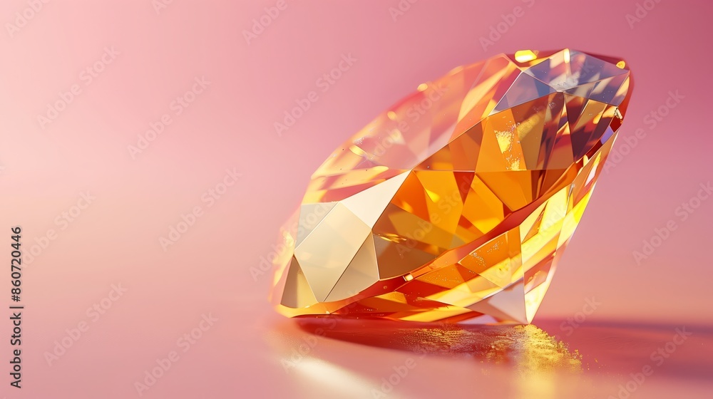 Close-up of a Dazzling Topaz Gemstone with Golden-Yellow Brilliance Close-up of a Dazzling Topaz Gemstone with Golden-Yellow Brilliance