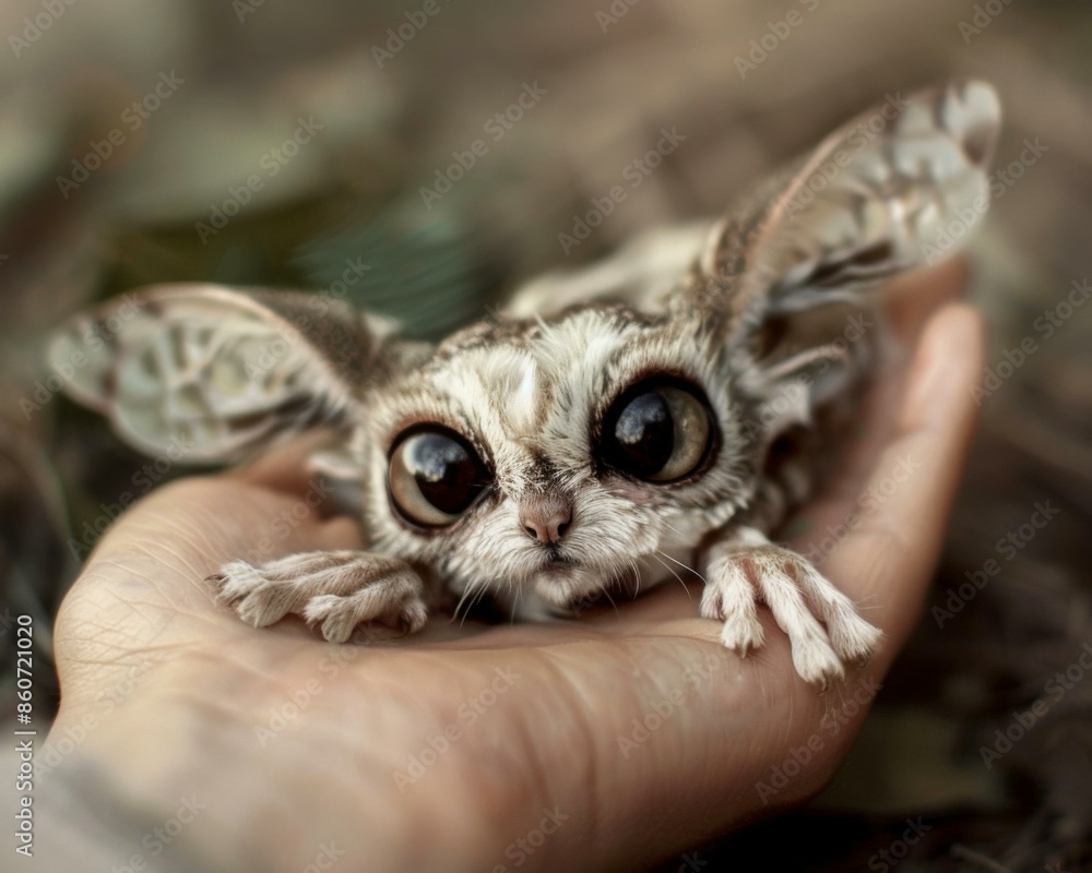 Cute animal with big eyes and ears. AI. Cute animal with big eyes and ears. AI.