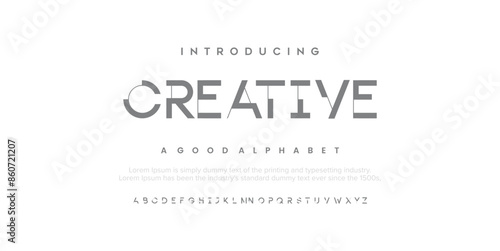 Creative Minimal, abstract technology alphabet tech font. digital space typography vector illustration design