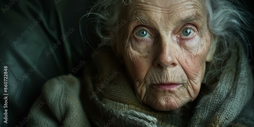 Portrait of an elderly woman. AI. Portrait of an elderly woman. AI.