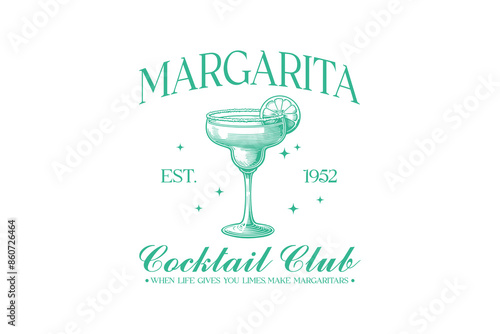 Margarita Cocktail club Vintage Summer Quote Cocktail SVG Design