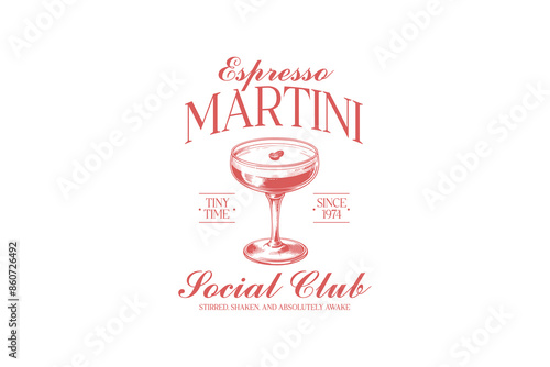 Espresso Martini Social Club Vintage Summer Quote Cocktail SVG Design