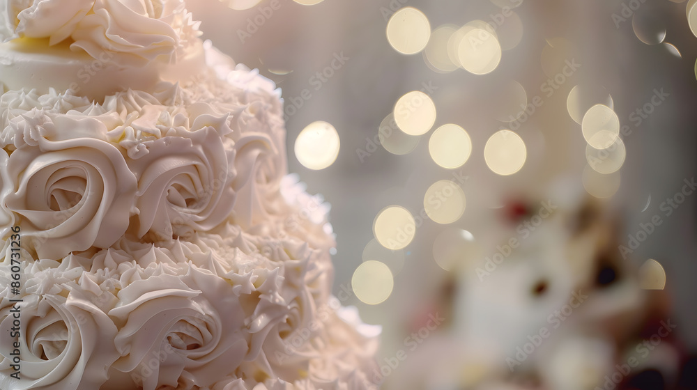 Wedding Cakewhite backgroundselective focus : Generative AI Wedding Cakewhite backgroundselective focus : Generative AI