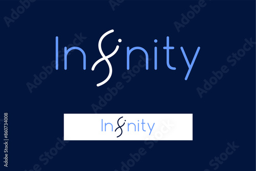 Infinity typography logo design editable vector