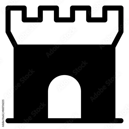 castle glyph  icon vector illustration isolated on white background