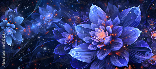 Beautiful colorful flower in space background