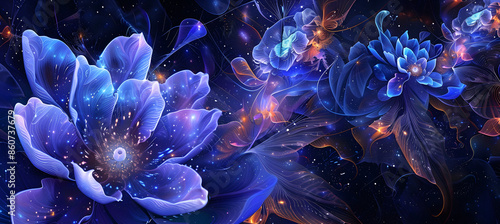 Beautiful colorful flower in space background