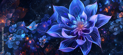 Beautiful colorful flower in space background