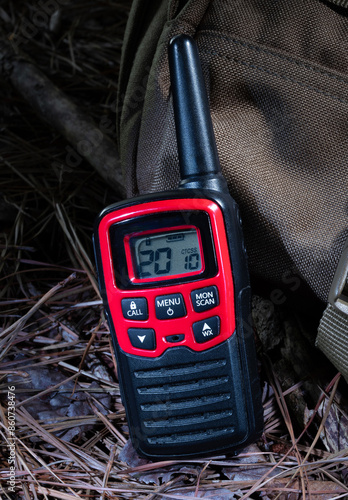 GMRS walkie talkie with a backpack