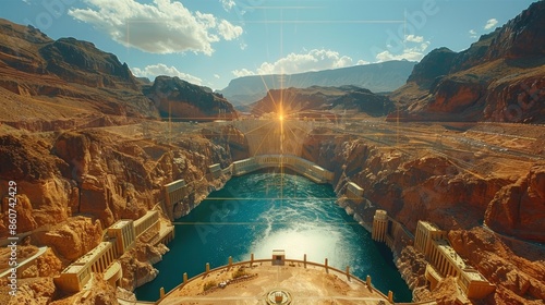 Hoover Dam at Sunset