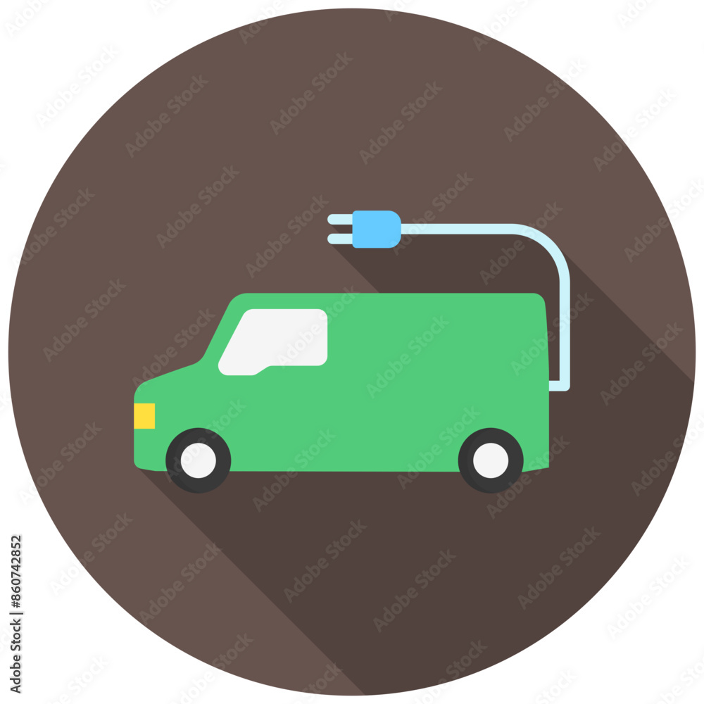 Electric van rounded color icon, related to EV, electric vehicle, transportation, electric car and technology theme. use for modern concept, web and app development Electric van rounded color icon, related to EV, electric vehicle, transportation, electric car and technology theme. use for modern concept, web and app development