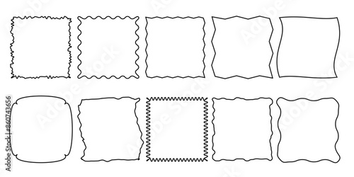 jagged line form,   squares in black line  vector