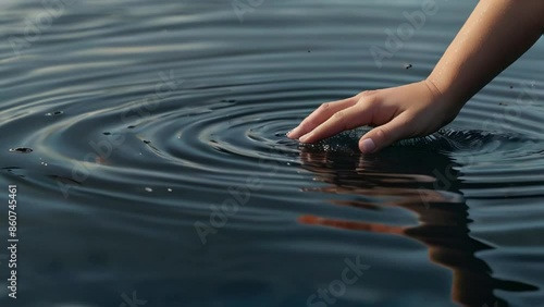 as the drop falls back down onto the water surface. As it dives beneath the surface, it undergoes a remarkable transformation, evolving from a drop into a baby and then into the figure of a  photo