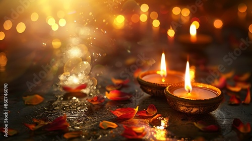Vibrant diwali celebration realistic image of bright festive event with stunning background