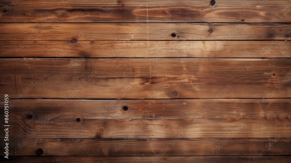 Naklejka premium A detailed image of rustic wooden planks, showcasing the natural grain patterns and textures, evoking a sense of warmth, simplicity, and the earthy charm of aged wood.