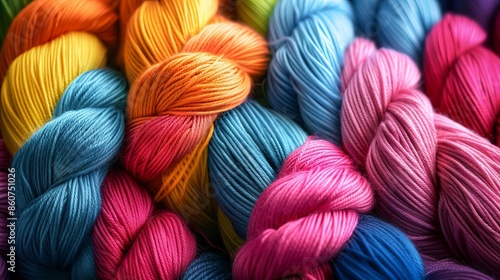 Colorful Yarn Close-Up