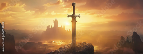 sword in a rock, AI generated