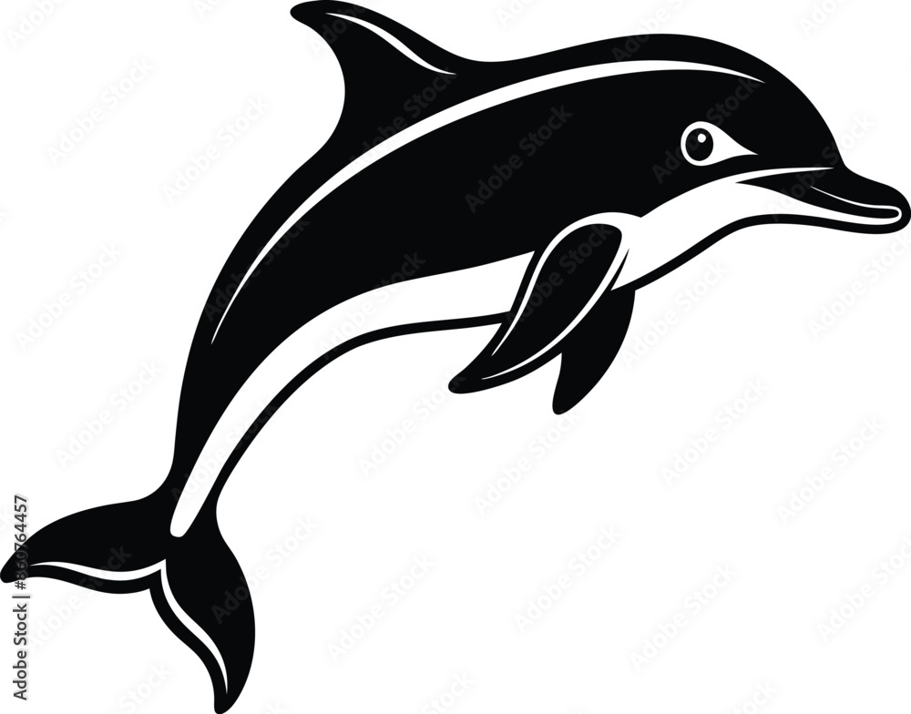 Obraz premium Dolphin silhouette illustration