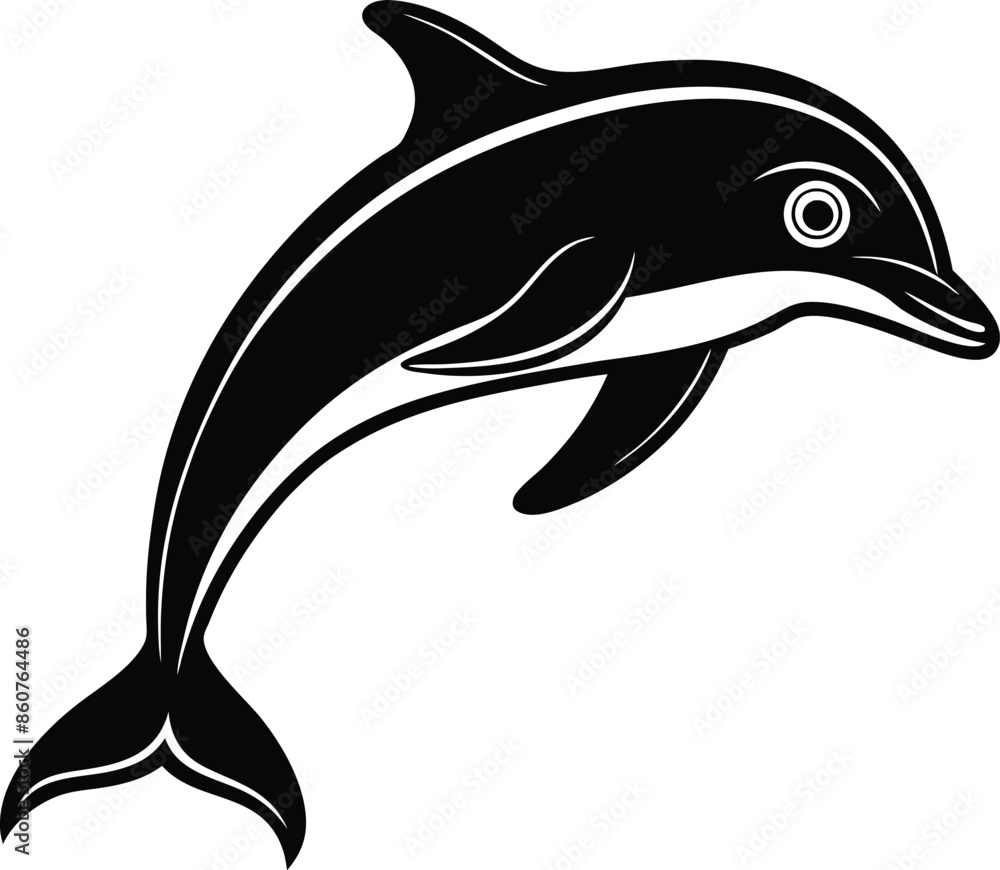 Obraz premium Dolphin silhouette vector illustration