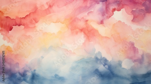 A vivid abstract watercolor painting featuring a smooth gradient transitioning from warm to cool colors. The dynamic blend of shades creates a visually engaging and modern artwork.