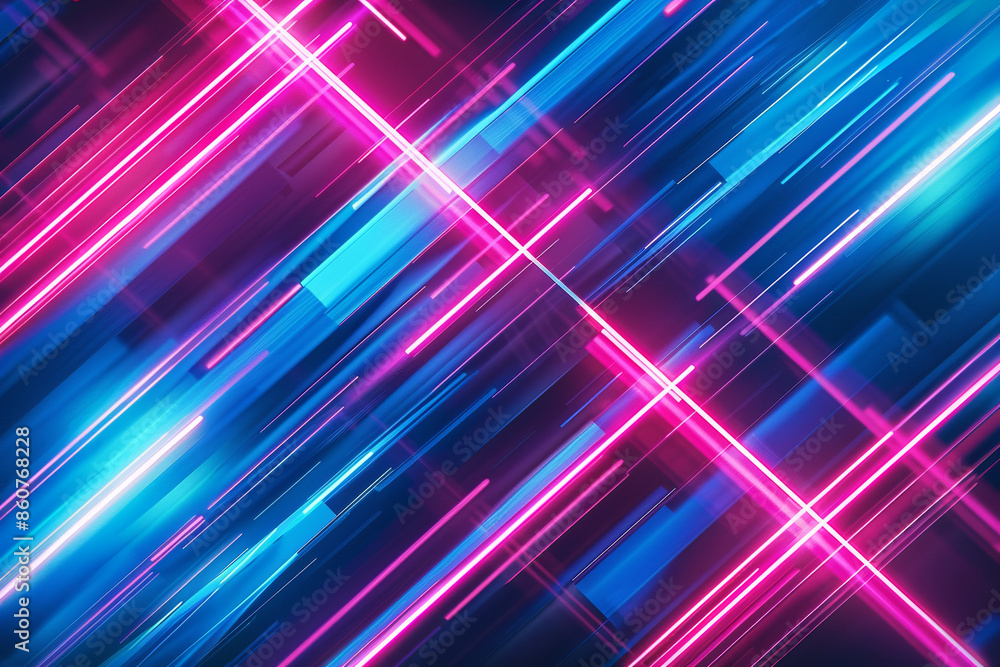 A vibrant and abstract image features neon blue and pink lines glowing against a dark background, creating a striking contrast of colors A vibrant and abstract image features neon blue and pink lines glowing against a dark background, creating a striking contrast of colors