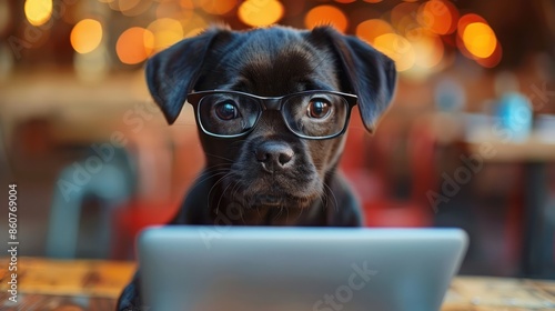 Smart Canine Entrepreneur: AI-Generated Business Dog photo