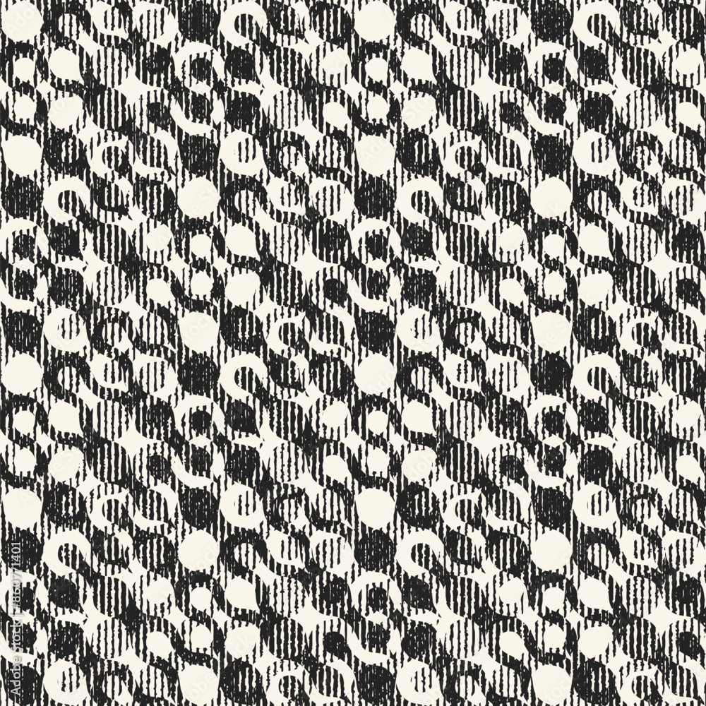 Monochrome Grain Ornate Motle Pattern Monochrome Grain Ornate Motle Pattern