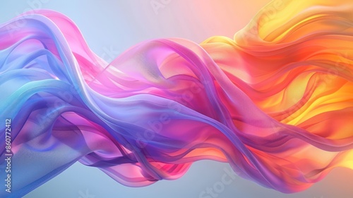 Colorful Twisted Shapes in Motion: Abstract Digital Art for Posters, Flyers, Banners, and Designs on Soft Pastel Textured Backgrounds