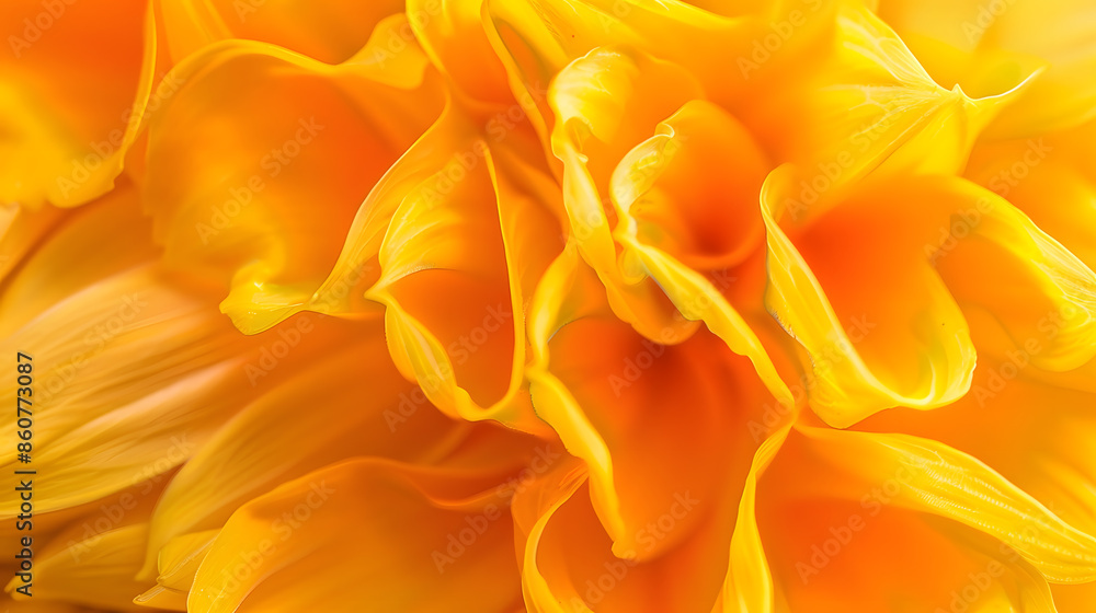Obraz premium Botanical concept wedding invitation card Soft focus abstract floral background yellow flower petals Macro flowers backdrop for holiday design Closeup of a yellow flower marigold flow : Generative AI