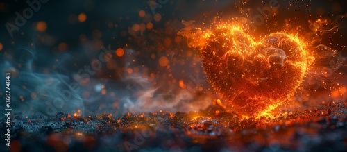 Heart Shape with Sparks in a Smoky Environment surrounded by energy and passion © RichWolf