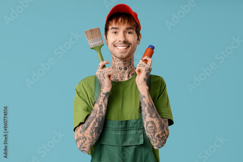 Handsome male painter with ...