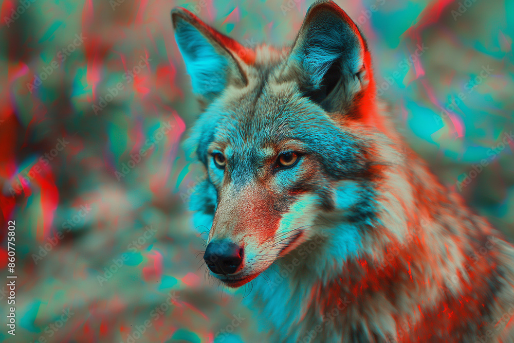 A detailed, close-up image of a maned wolf with an abstract, colorful background that highlights its expressive eyes, capturing the essence of both nature and creativity. A detailed, close-up image of a maned wolf with an abstract, colorful background that highlights its expressive eyes, capturing the essence of both nature and creativity.