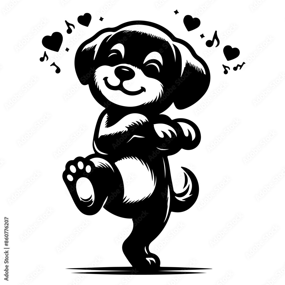 Obraz premium A Jolley Puppy is happy to hear a song