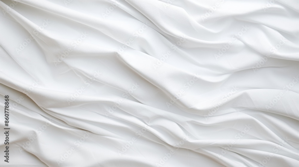 Fototapeta premium Featuring smooth white fabric with soft, flowing pleats, this image exudes calm and elegance, making it perfect for projects focused on serenity and grace in design.