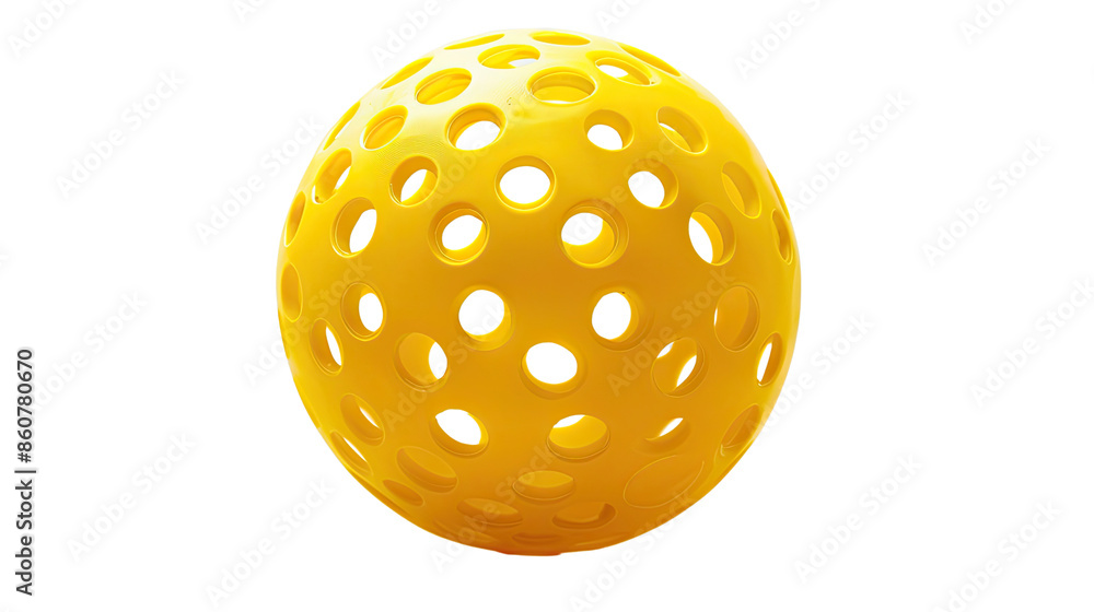 Yellow pickleball with holes , transparent background PNG Yellow pickleball with holes , transparent background PNG
